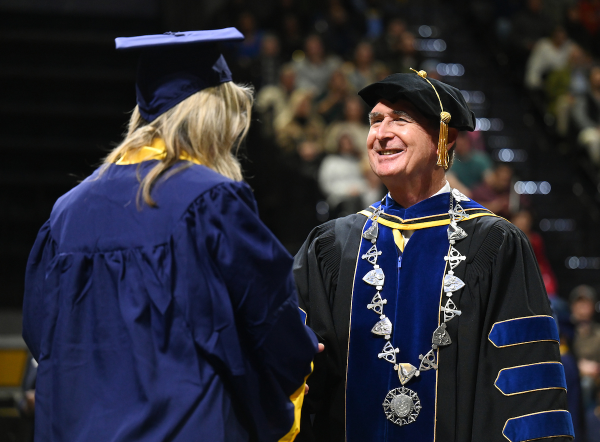 University of Tennessee at Chattanooga students participate in the undergraduate school graduation, Saturday, Dec. 14, 2024 in McKenzie Arena