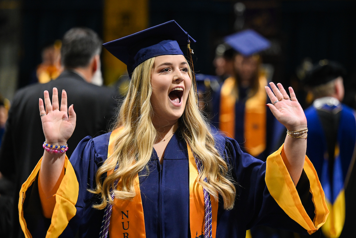 University of Tennessee at Chattanooga students participate in the undergraduate school graduation, Saturday, Dec. 14, 2024 in McKenzie Arena