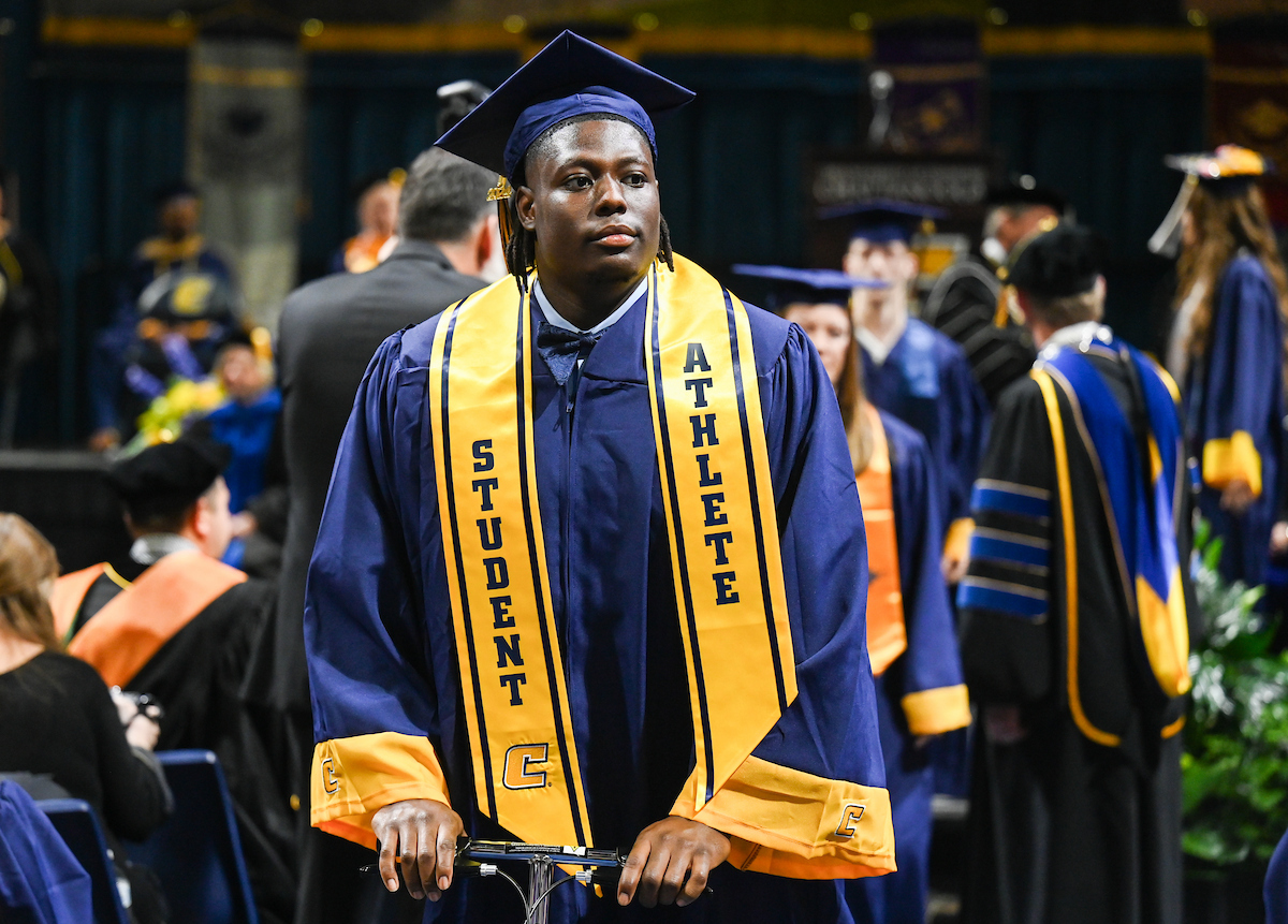 University of Tennessee at Chattanooga students participate in the undergraduate school graduation, Saturday, Dec. 14, 2024 in McKenzie Arena