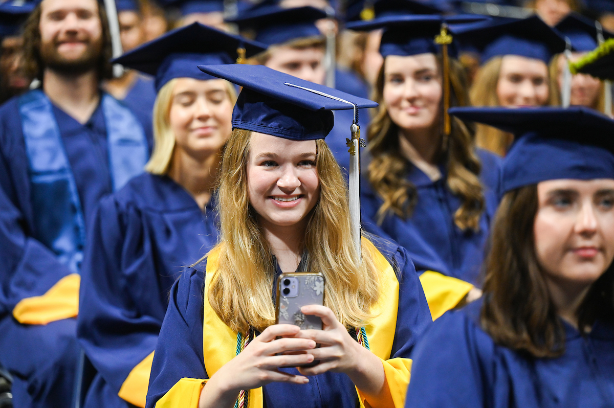 University of Tennessee at Chattanooga students participate in the undergraduate school graduation, Saturday, Dec. 14, 2024 in McKenzie Arena
