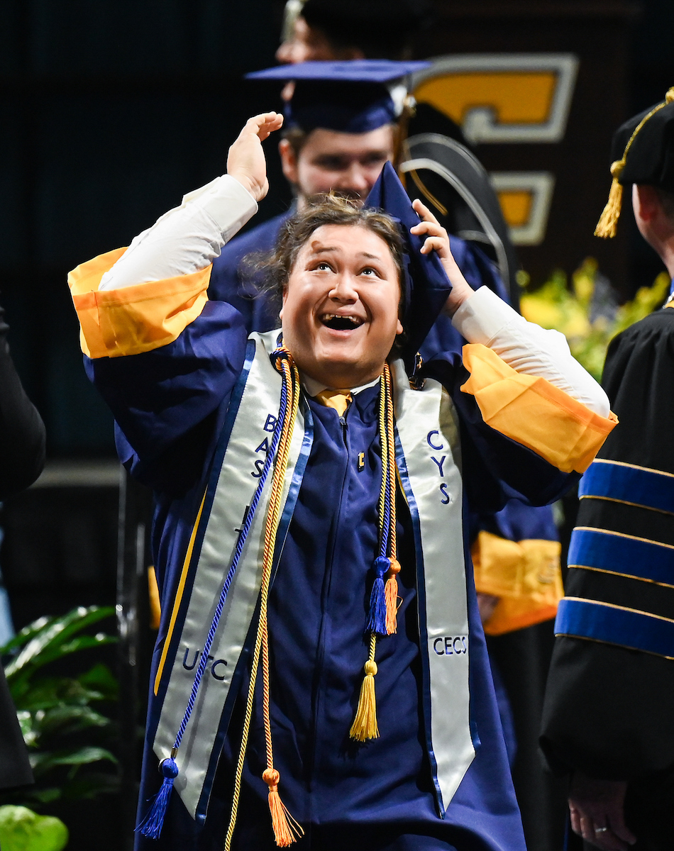 University of Tennessee at Chattanooga students participate in the undergraduate school graduation, Saturday, Dec. 14, 2024 in McKenzie Arena