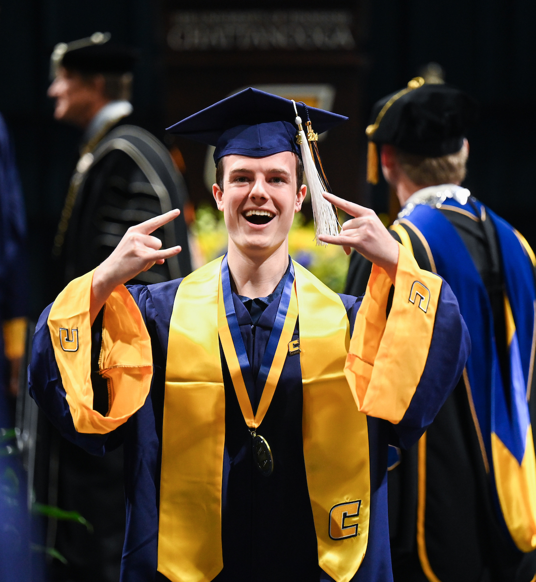 University of Tennessee at Chattanooga students participate in the undergraduate school graduation, Saturday, Dec. 14, 2024 in McKenzie Arena