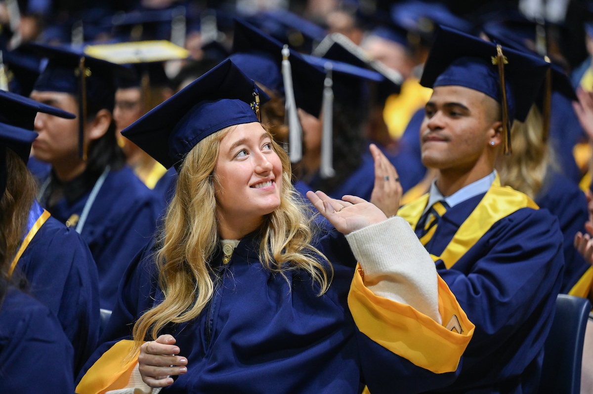 University of Tennessee at Chattanooga students participate in the undergraduate school graduation, Saturday, Dec. 14, 2024 in McKenzie Arena