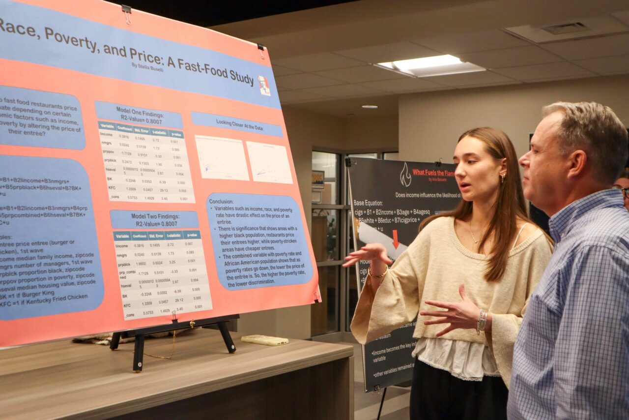 Stella Buselli, talking to Dr. Michael Jones, examined racial discrimination in the fast food industry.