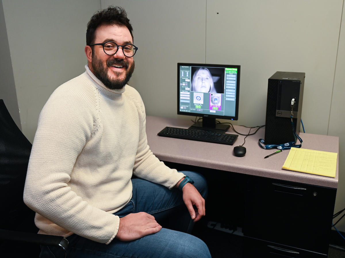 Dr. Bret Eschman uses eye-tracking technology in the VMAD Lab to study how people perceive, pay attention and make decisions. 