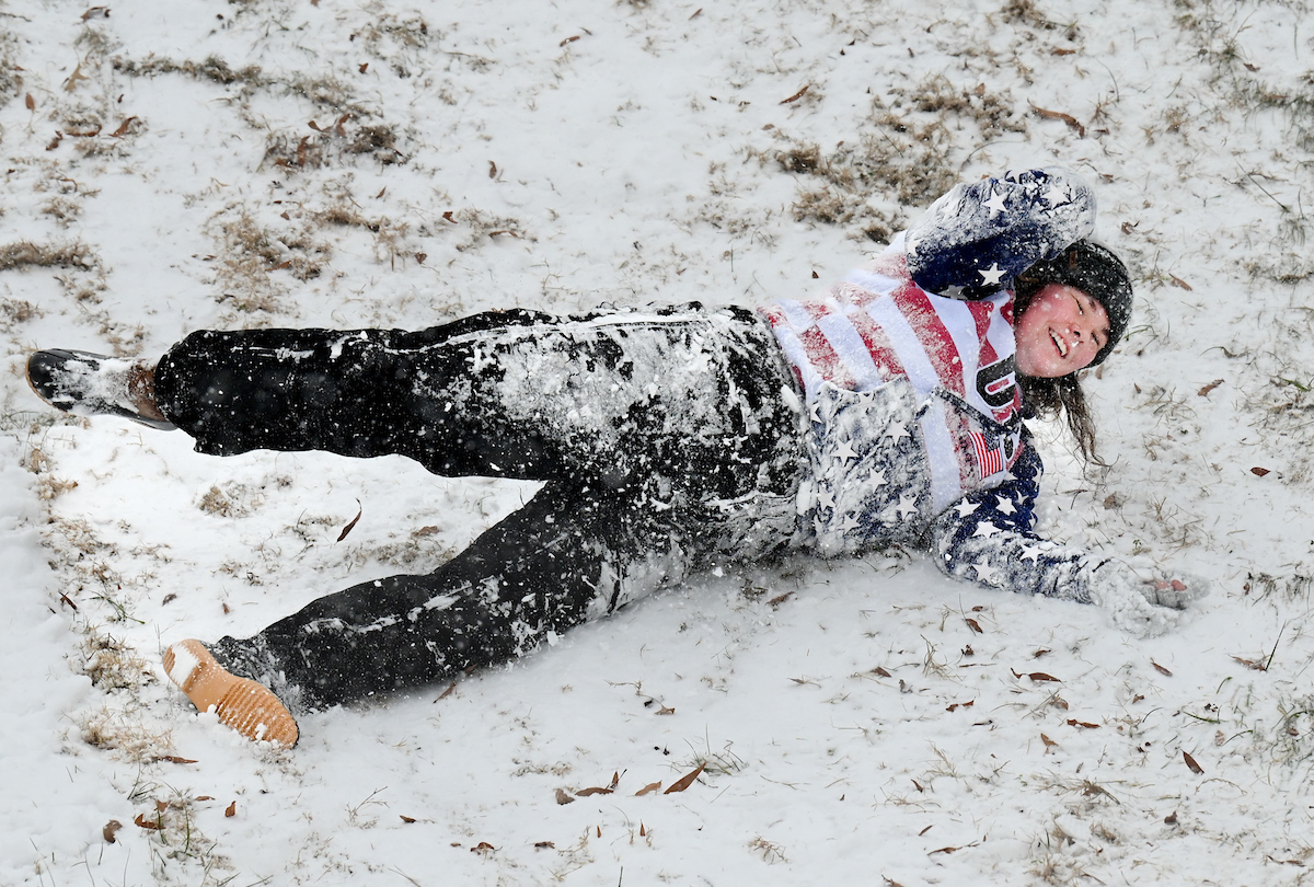 Students play in the snow Friday, Jan. 10, 2025.