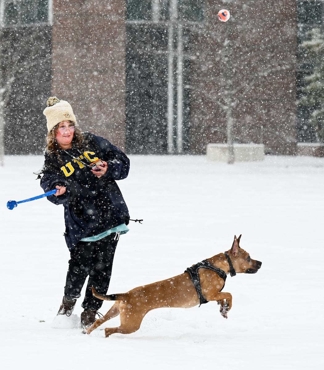 Students play in the snow Friday, Jan. 10, 2025.