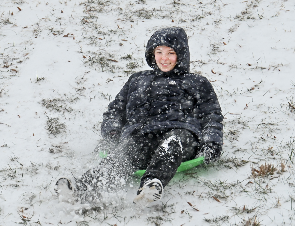 Students play in the snow Friday, Jan. 10, 2025.