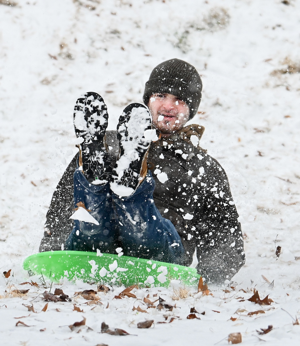 Students play in the snow Friday, Jan. 10, 2025.