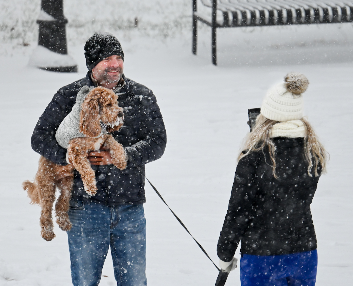 Students play in the snow Friday, Jan. 10, 2025.