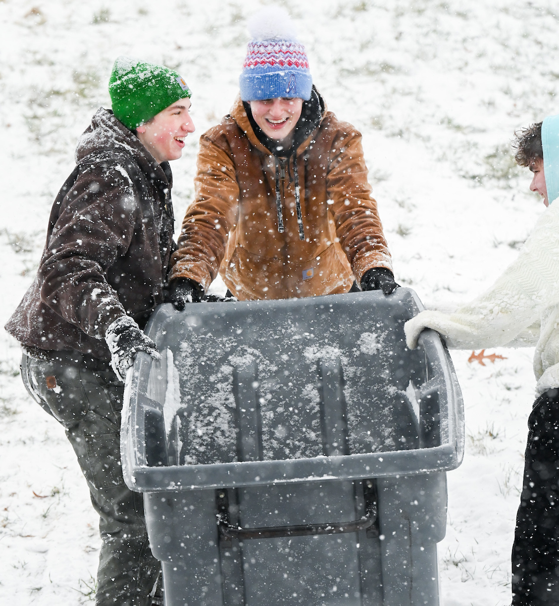 Students play in the snow Friday, Jan. 10, 2025.
