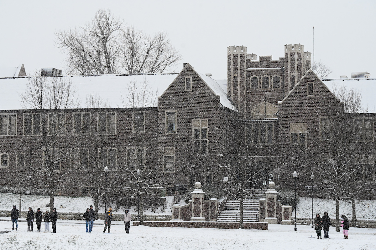 Students play in the snow Friday, Jan. 10, 2025.