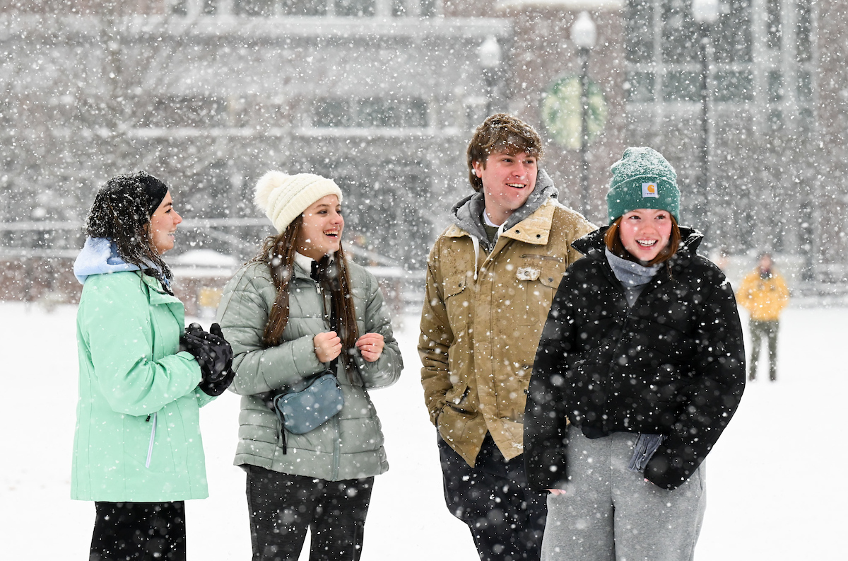 Students play in the snow Friday, Jan. 10, 2025.