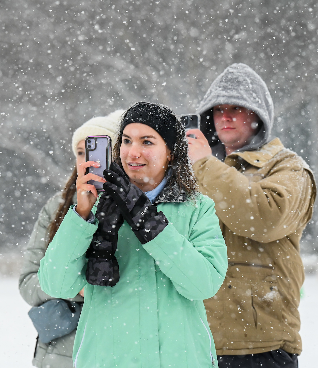 Students play in the snow Friday, Jan. 10, 2025.