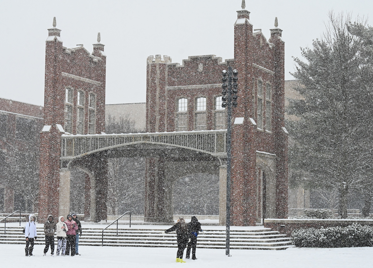 Students play in the snow Friday, Jan. 10, 2025.