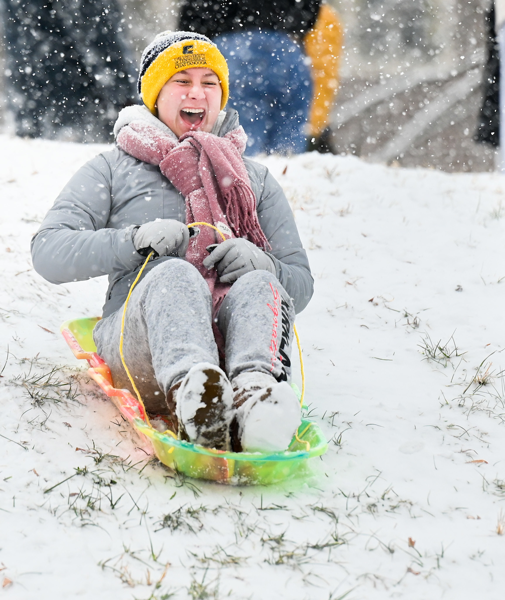 Students play in the snow Friday, Jan. 10, 2025.