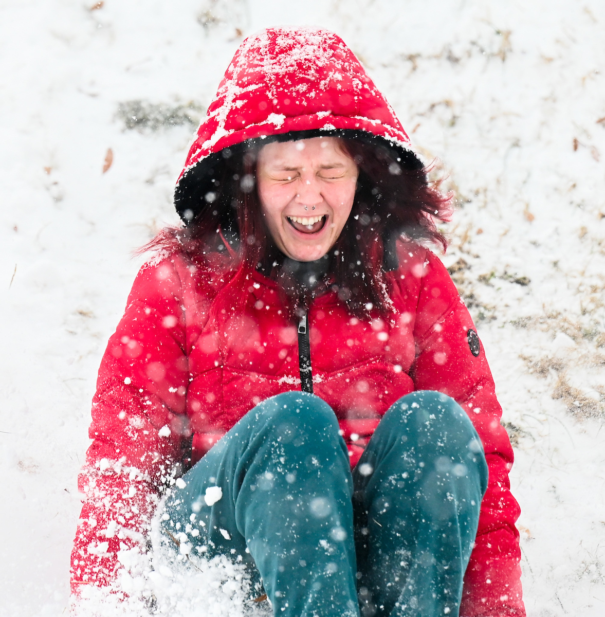 Students play in the snow Friday, Jan. 10, 2025.