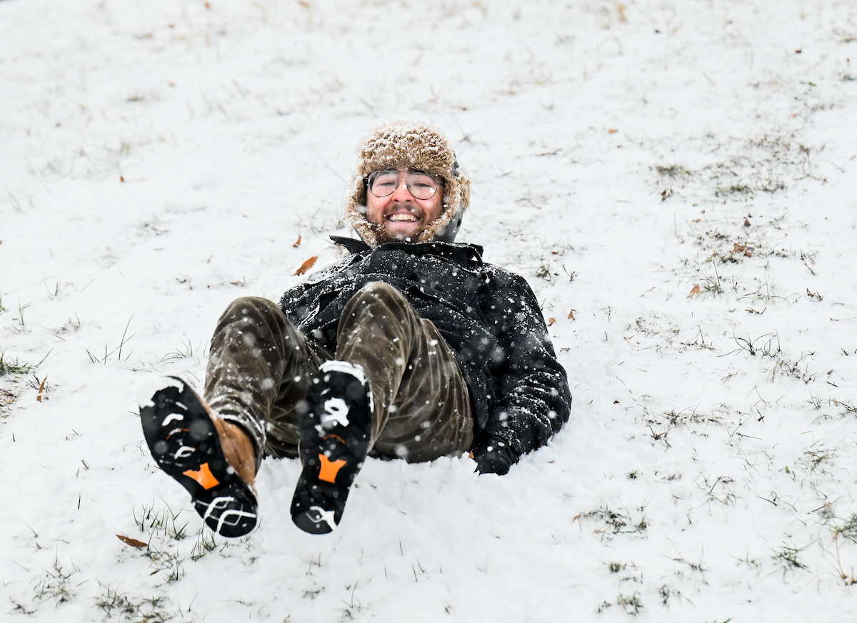 Students play in the snow Friday, Jan. 10, 2025.