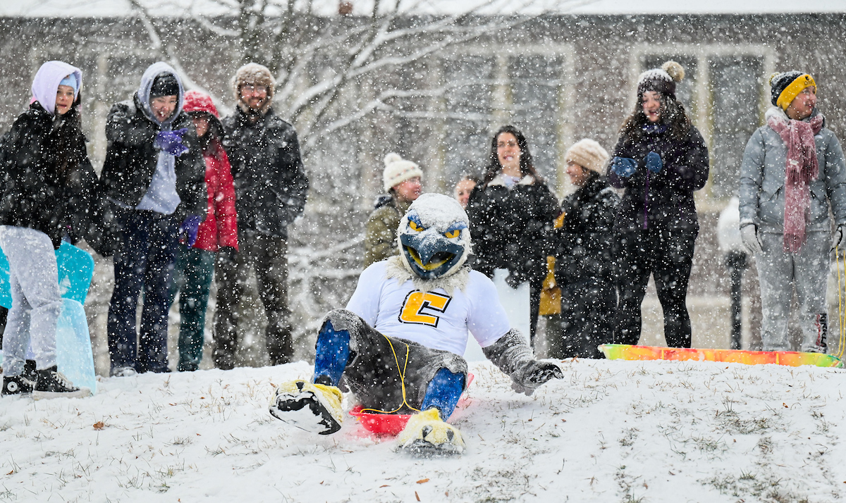 Students play in the snow Friday, Jan. 10, 2025.