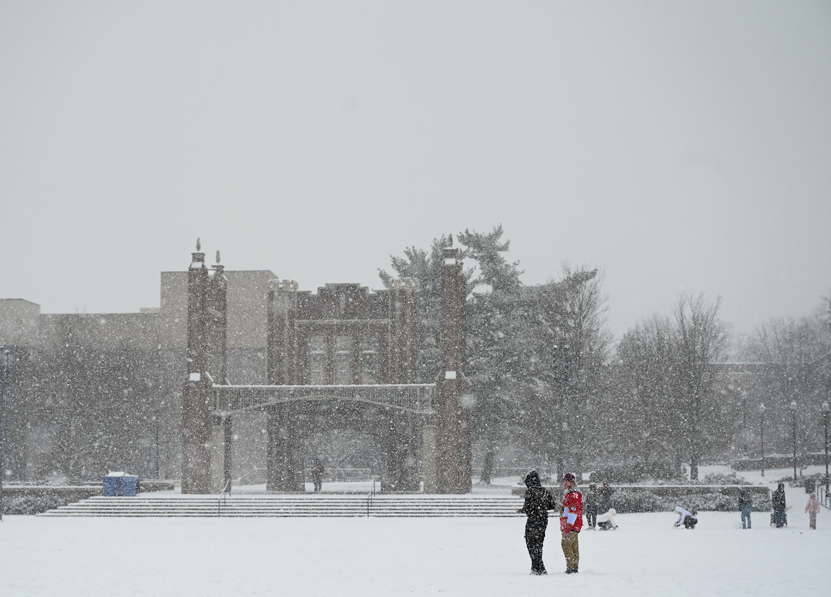 Students play in the snow Friday, Jan. 10, 2025.