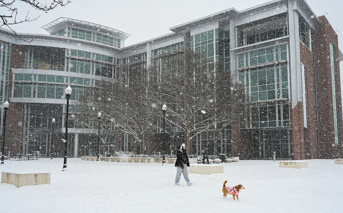 Students play in the snow Friday, Jan. 10, 2025.