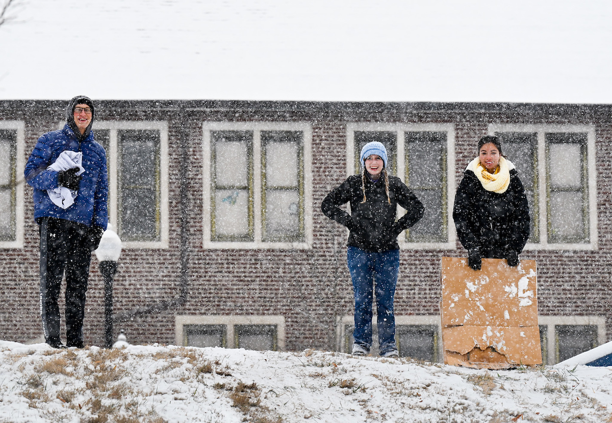 Students play in the snow Friday, Jan. 10, 2025.