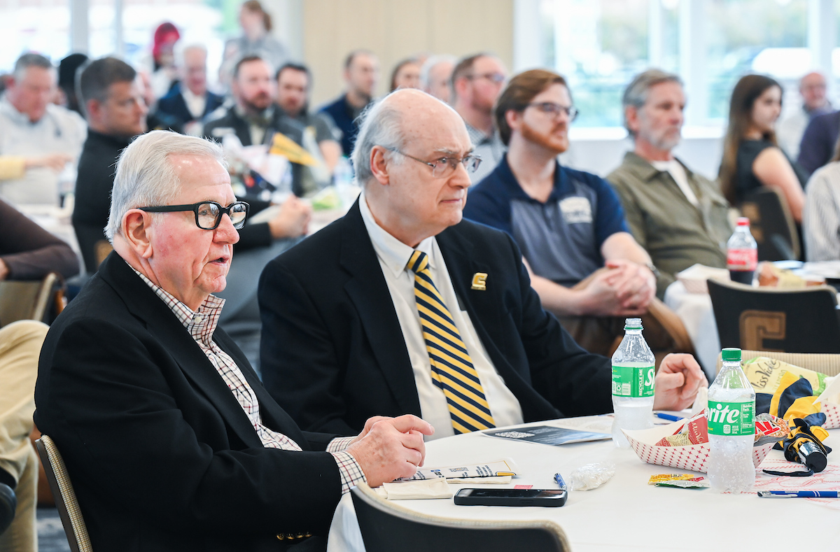 UT System President Randy Boyd, Jay Green and Brad Humphreys participate Thursday, Feb. 6, 2025 in a panel discussion about the economics of sports.