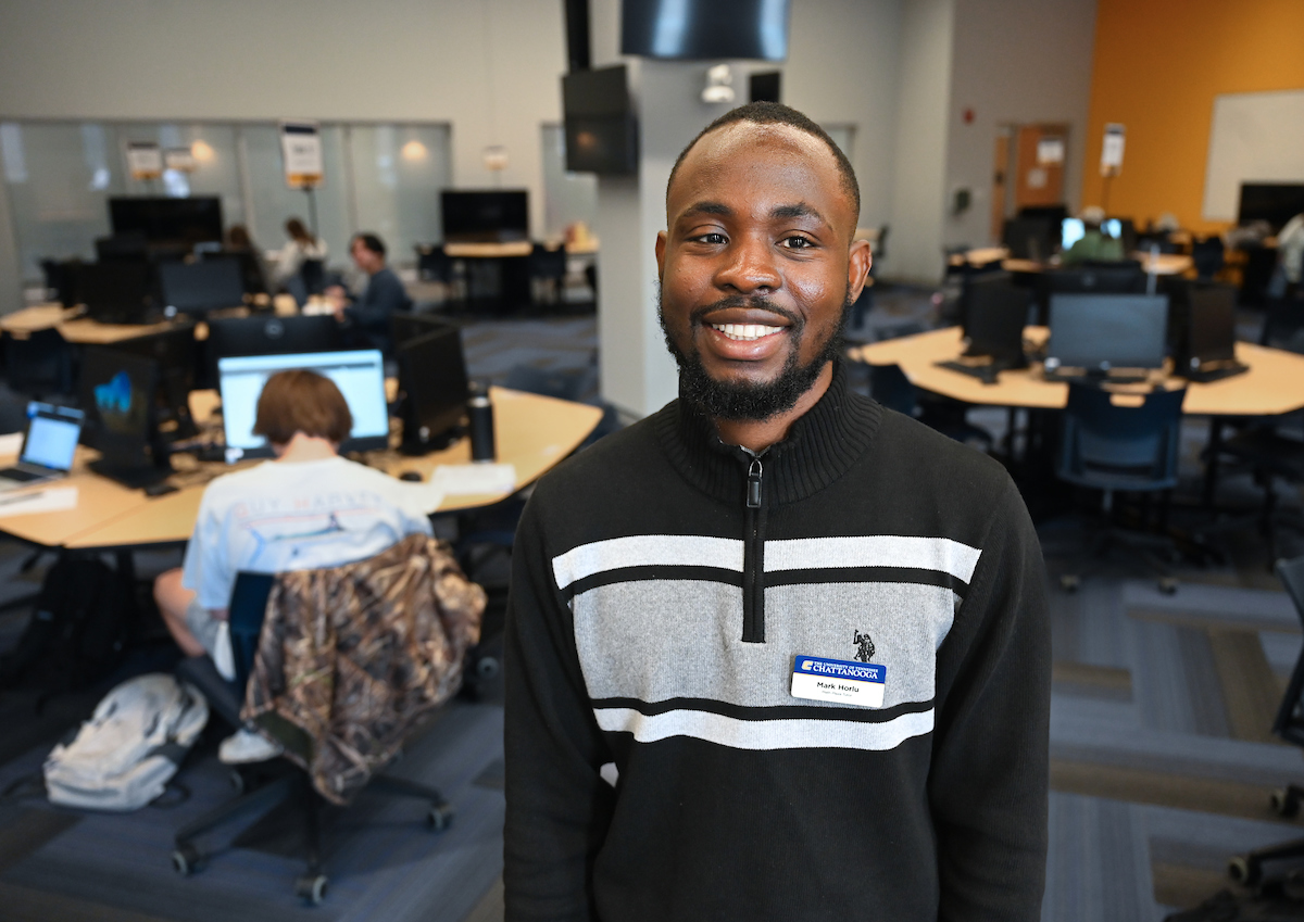 During his time at UTC, Mark Horlu has worked as a teaching assistant in the math department and as a teacher in the Upward Bound Math-Science program.