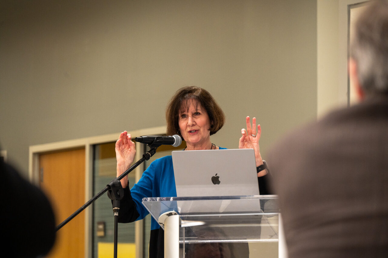 UC Foundation Professor of Psychology Amye Warren's research was highlighted at the March 20 College of Arts and Sciences annual Spotlight on Faculty event on March 20. Photo by Noah Camacho.