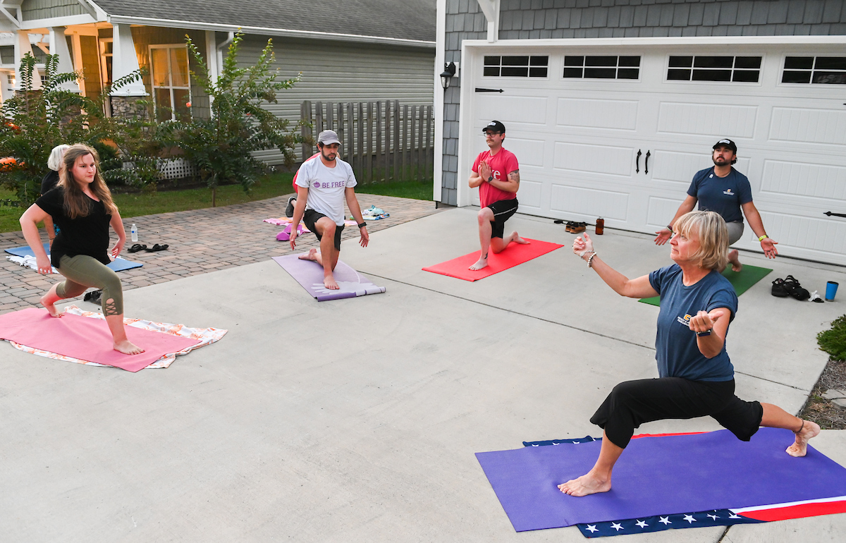 In 2020 during the early months of COVID, Dr. Jamie Harvey led weekly driveway sessions at her home in Red Bank, Tennessee, to help neighbors and UTC coworkers relieve stress.