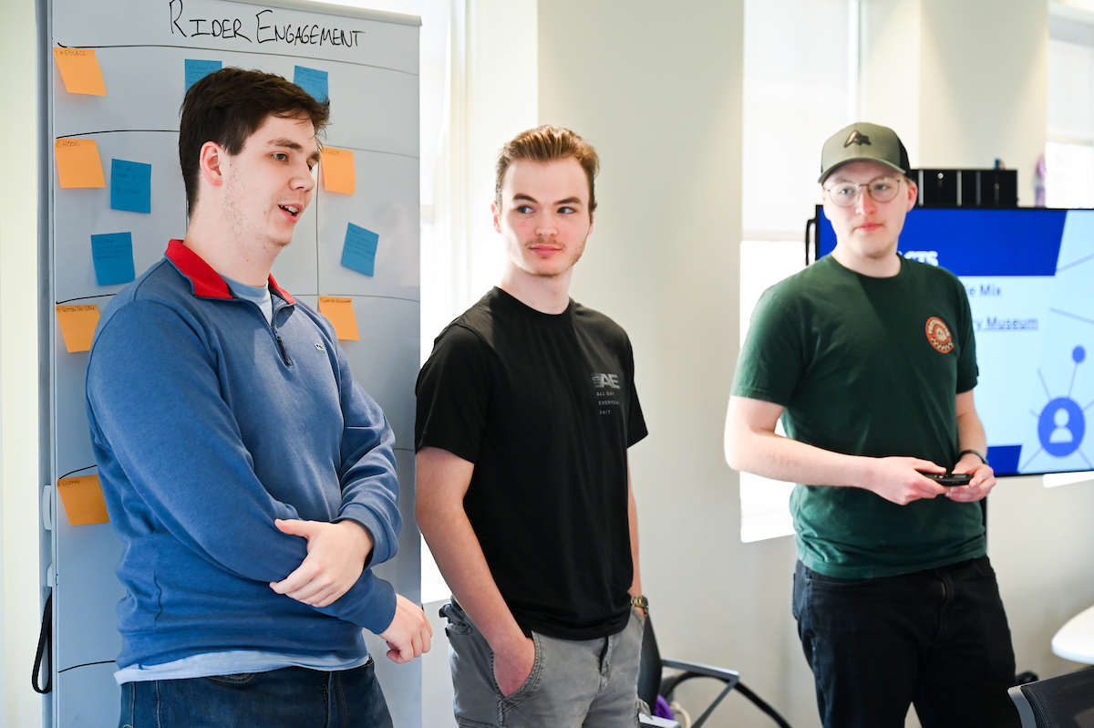 Innovations Honors students present ideas, Thursday, Feb. 27, 2025 to Carta officials in Guerry Center.