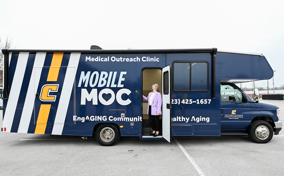 Faculty, staff and students check out the Mobile Moc van on Thursday, Mar. 13, 2025. The van will provide medical care to rural areas.