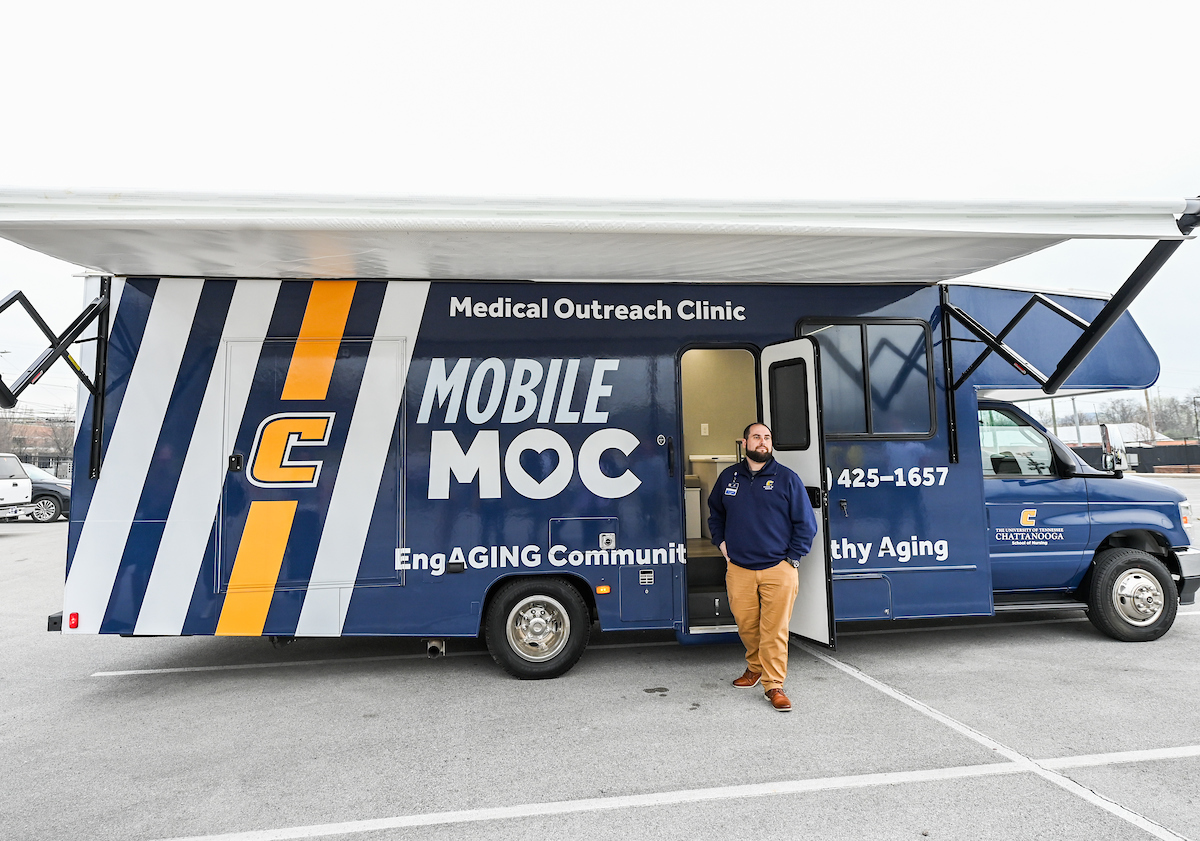 Faculty, staff and students check out the Mobile Moc van on Thursday, Mar. 13, 2025. The van will provide medical care to rural areas.