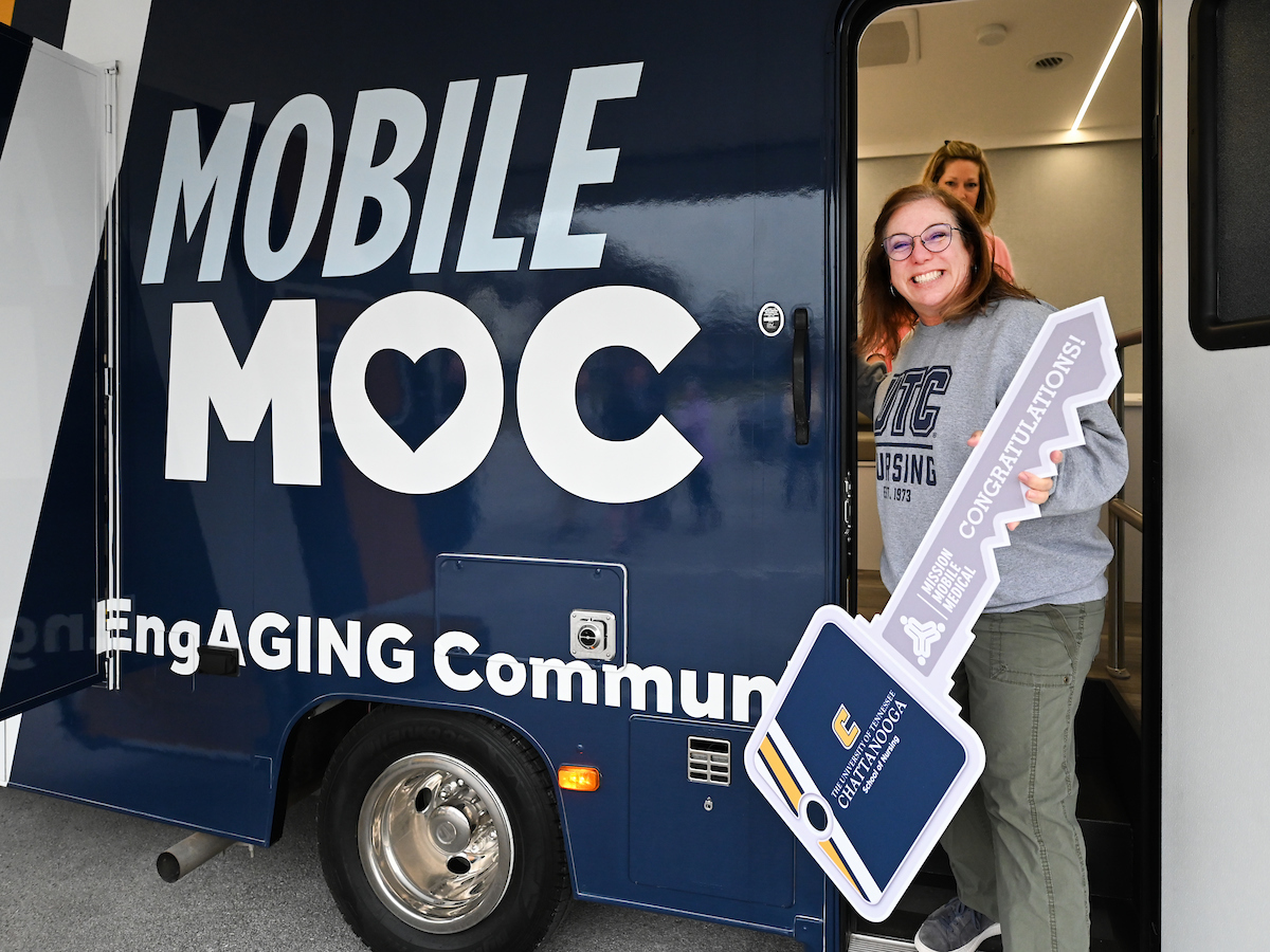 Faculty, staff and students check out the Mobile Moc van on Thursday, Mar. 13, 2025. The van will provide medical care to rural areas.