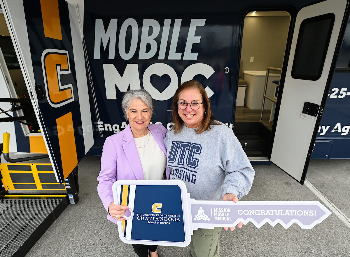 Faculty, staff and students check out the Mobile Moc van on Thursday, Mar. 13, 2025. The van will provide medical care to rural areas.