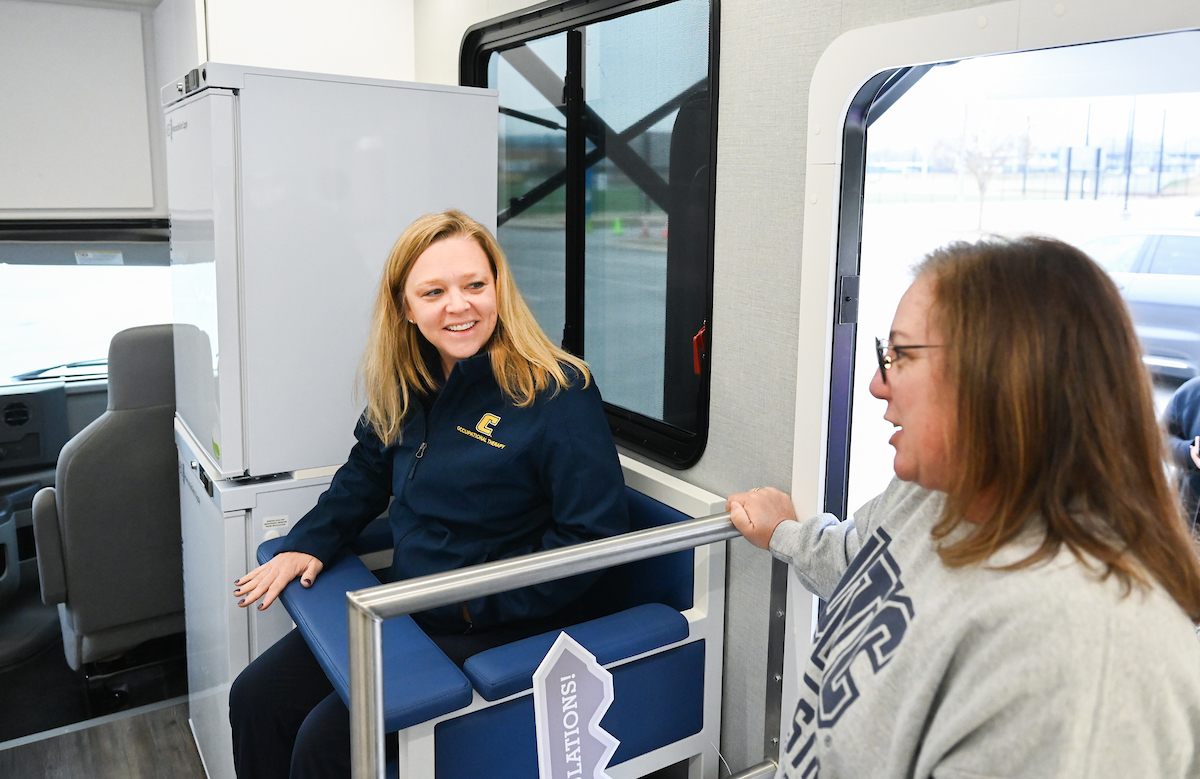 Faculty, staff and students check out the Mobile Moc van on Thursday, Mar. 13, 2025. The van will provide medical care to rural areas.