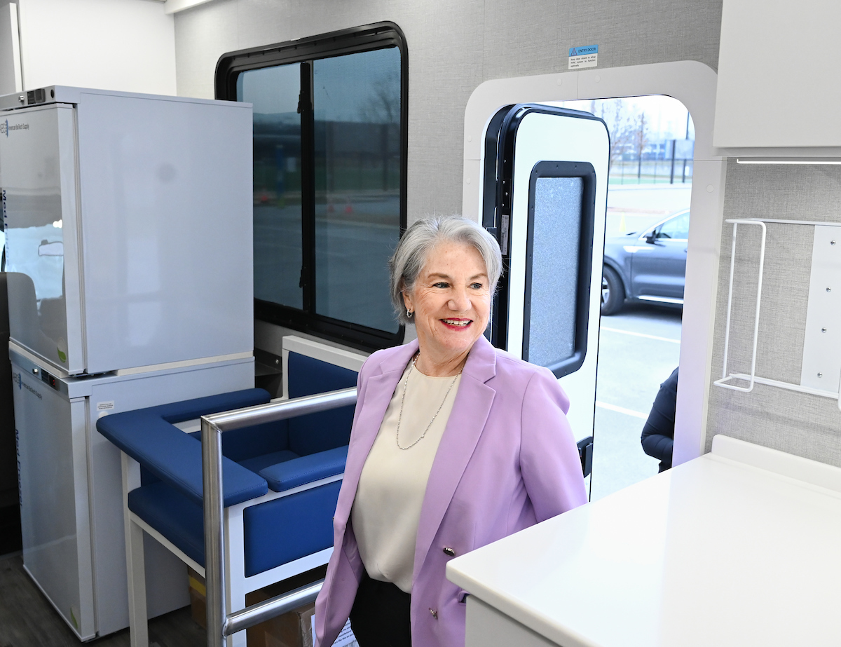 Faculty, staff and students check out the Mobile Moc van on Thursday, Mar. 13, 2025. The van will provide medical care to rural areas.