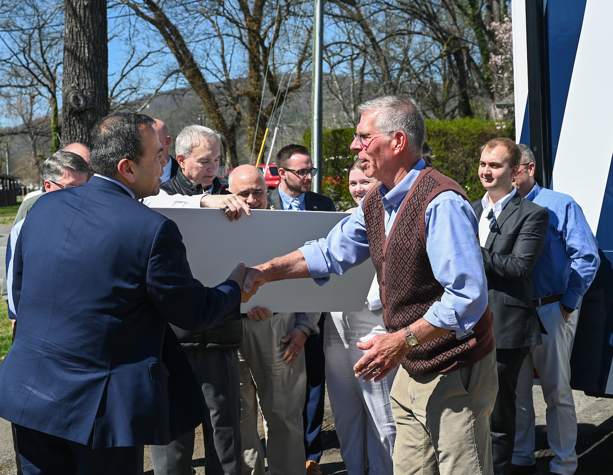 UTC faculty, staff and students, along with elected officials, attend the ribbon cutting for the Mobile Moc clinic Tuesday, Mar. 25, 2025 at the Rhea County Welcome Center.