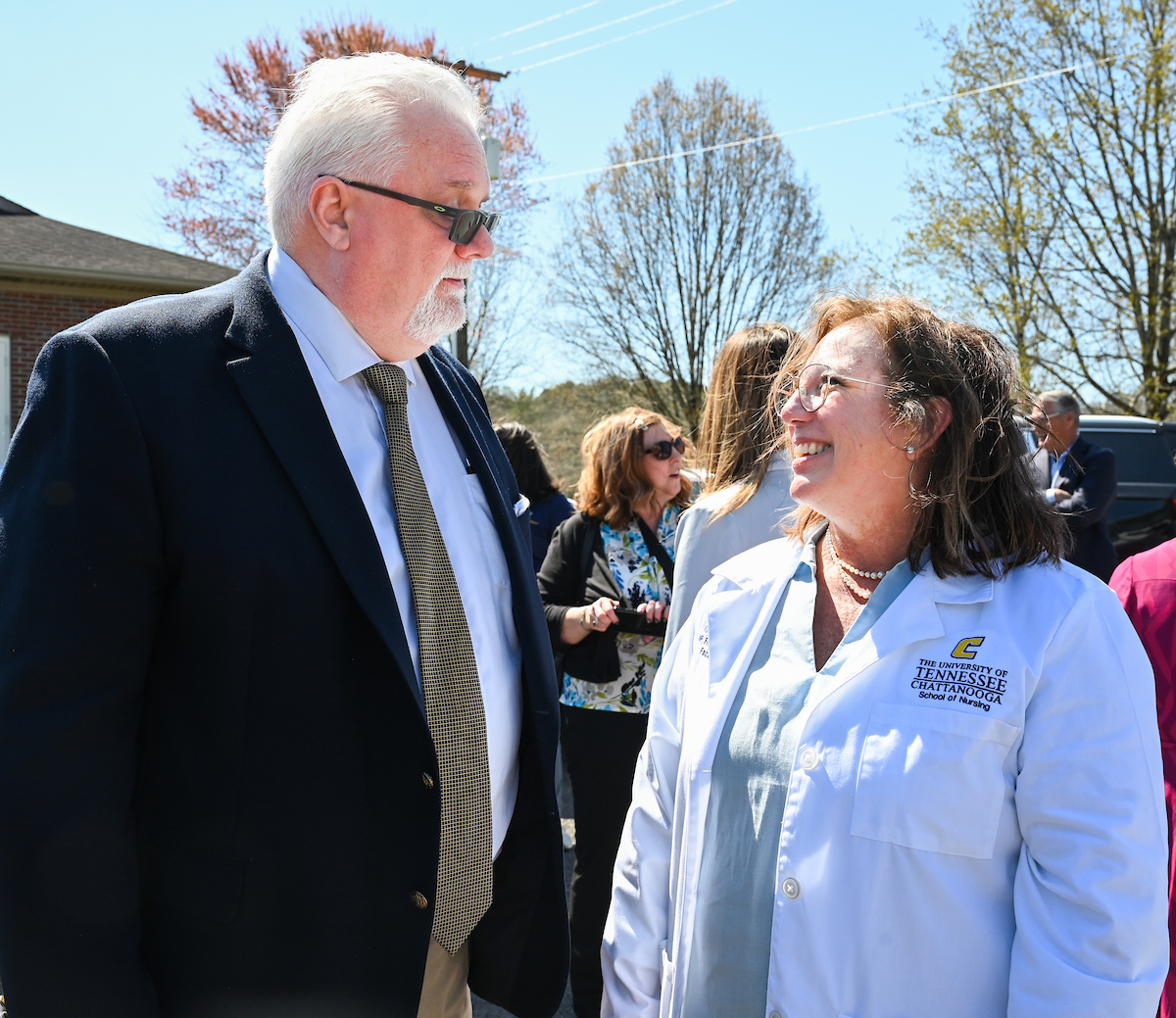 UTC faculty, staff and students, along with elected officials, attend the ribbon cutting for the Mobile Moc clinic Tuesday, Mar. 25, 2025 at the Rhea County Welcome Center.