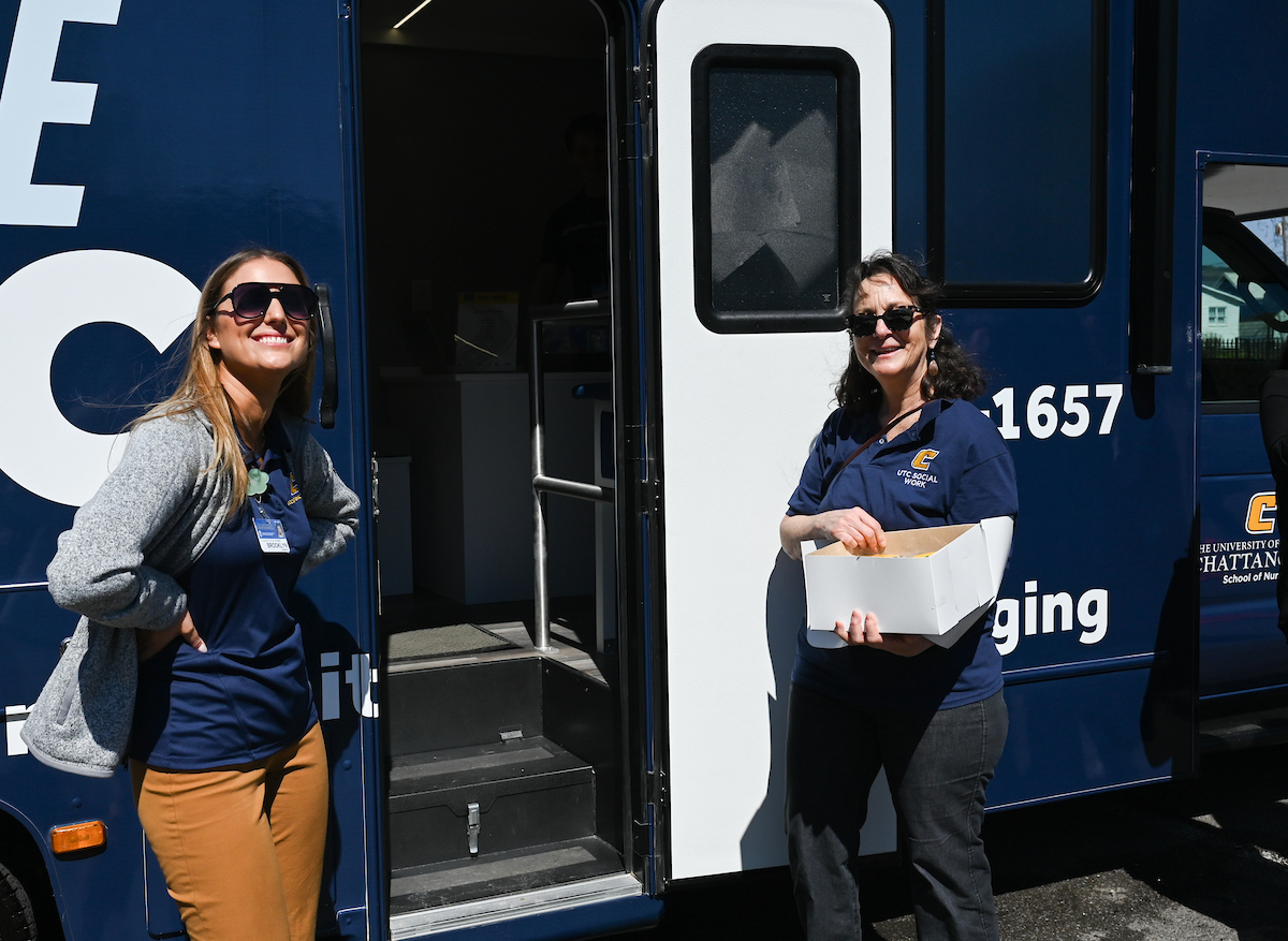 UTC faculty, staff and students, along with elected officials, attend the ribbon cutting for the Mobile Moc clinic Tuesday, Mar. 25, 2025 at the Rhea County Welcome Center.