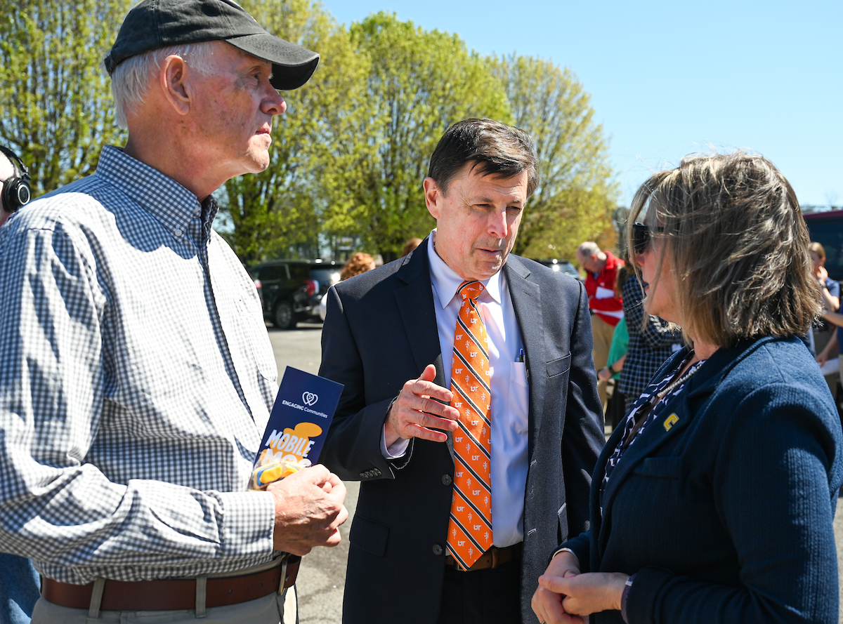 UTC faculty, staff and students, along with elected officials, attend the ribbon cutting for the Mobile Moc clinic Tuesday, Mar. 25, 2025 at the Rhea County Welcome Center.
