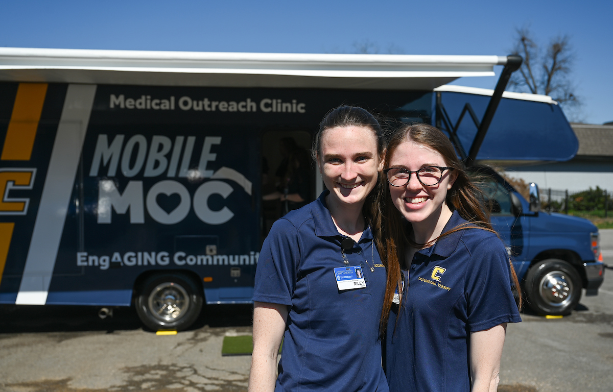 UTC faculty, staff and students, along with elected officials, attend the ribbon cutting for the Mobile Moc clinic Tuesday, Mar. 25, 2025 at the Rhea County Welcome Center.