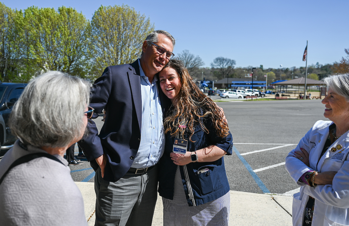 UTC faculty, staff and students, along with elected officials, attend the ribbon cutting for the Mobile Moc clinic Tuesday, Mar. 25, 2025 at the Rhea County Welcome Center.