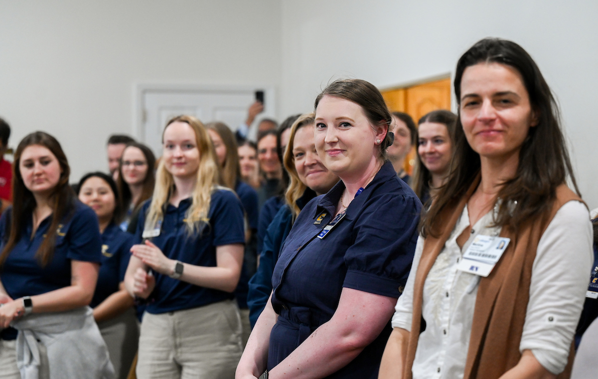 UTC faculty, staff and students, along with elected officials, attend the ribbon cutting for the Mobile Moc clinic Tuesday, Mar. 25, 2025 at the Rhea County Welcome Center.