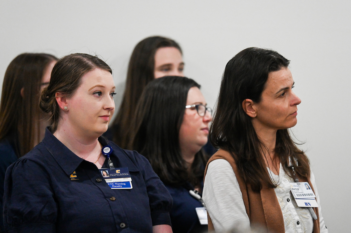 UTC faculty, staff and students, along with elected officials, attend the ribbon cutting for the Mobile Moc clinic Tuesday, Mar. 25, 2025 at the Rhea County Welcome Center.