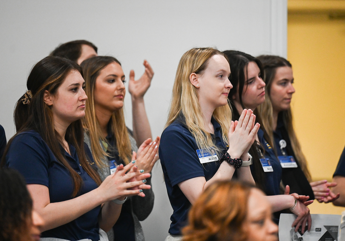 UTC faculty, staff and students, along with elected officials, attend the ribbon cutting for the Mobile Moc clinic Tuesday, Mar. 25, 2025 at the Rhea County Welcome Center.