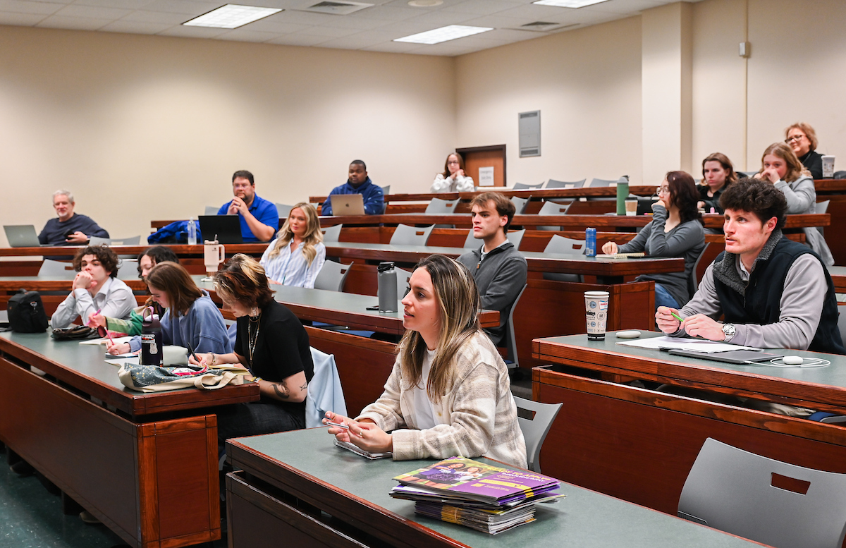 Students and professionals participate in the 10th annual Photo Night Wednesday, Mar. 5, 2025 in the Roland Hayes Auditorium.