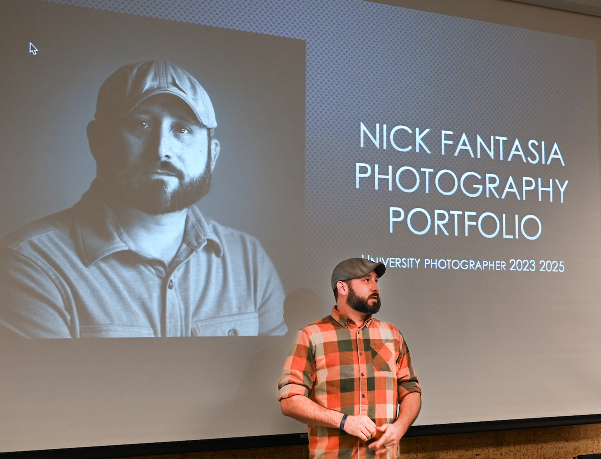 Students and professionals participate in the 10th annual Photo Night Wednesday, Mar. 5, 2025 in the Roland Hayes Auditorium.