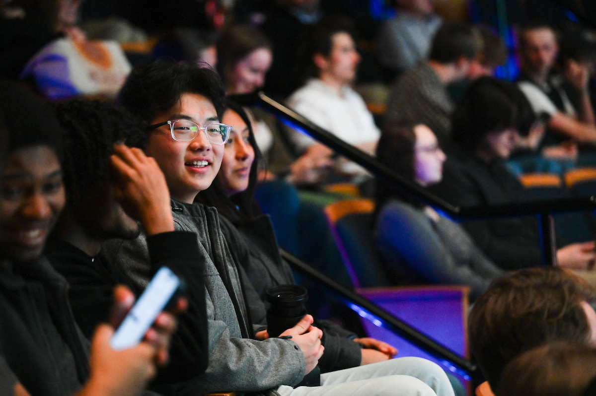Students and professionals participate in the 10th annual Photo Night Wednesday, Mar. 5, 2025 in the Roland Hayes Auditorium.