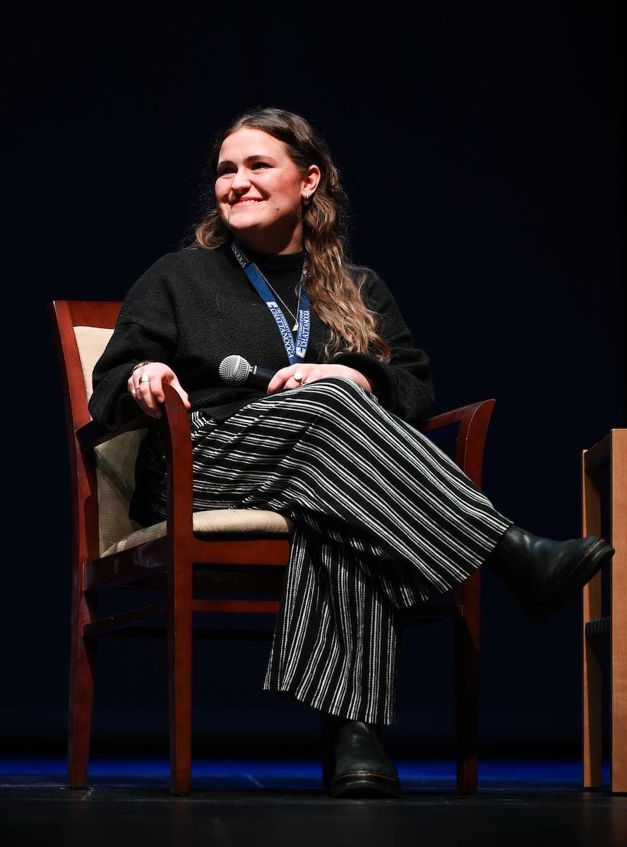 Students and professionals participate in the 10th annual Photo Night Wednesday, Mar. 5, 2025 in the Roland Hayes Auditorium.